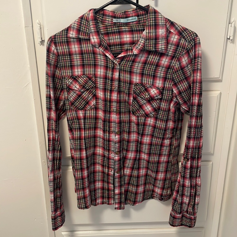 Womens size small Maurice's plaid shirt